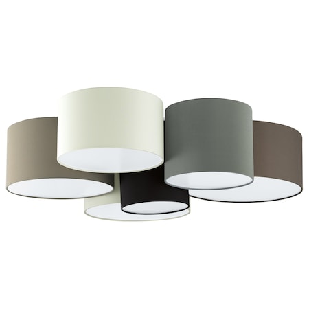 EGLO 6 Lights Ceiling Light W/ White/Black/Taupe/Grey And Cappuchino Shades 203559A